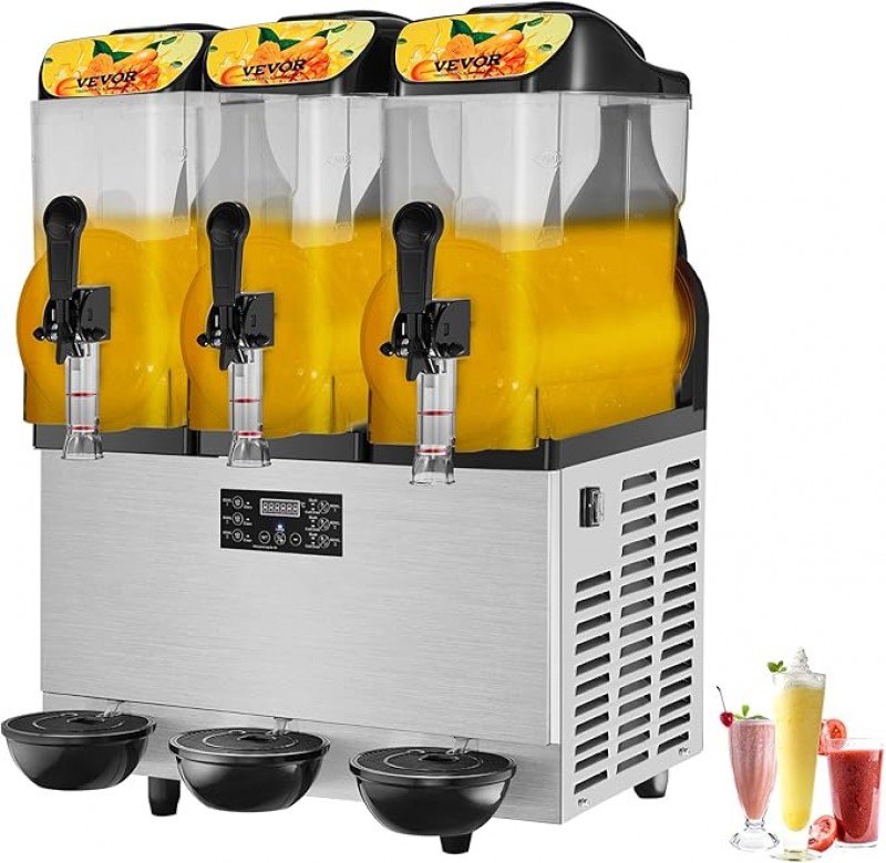 Slush-Maschine Margarita-Maschine Smoothie gewerblich 36l Einzelschüssel 75 Tassen  1100 W Edelstahl – 2