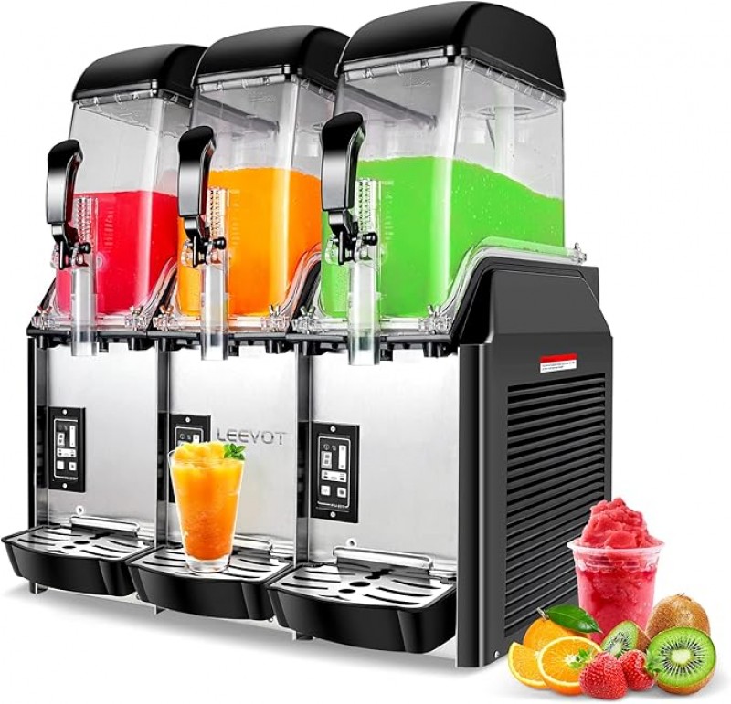 Kommerzielle Slush-Maschine 3 Tanks 36 Liter 1100 Watt Margarita-Maschine Gefriergetränke – 2