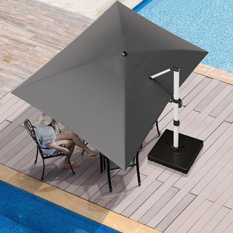 Sonnenschirm Aluminium 400 x 300 Ampelschirm mit Bezug wasserabweisend mit Kurbel – 2