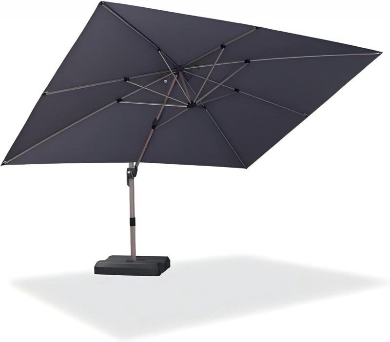 Marktschirm Sonnenschirm Ampelschirm Gartenschirm rechteckig 300 x 400 cm Aluminium groß XXL 360° – Thumbnail 7