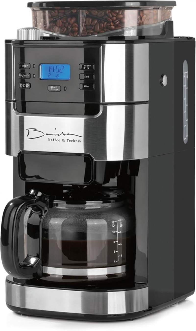 Filterkaffeemaschine Mahlwerk bis zu 12 Tassen Kaffee für Kaffeebohnen und Kaffeepulver Tassenwärmer – 2