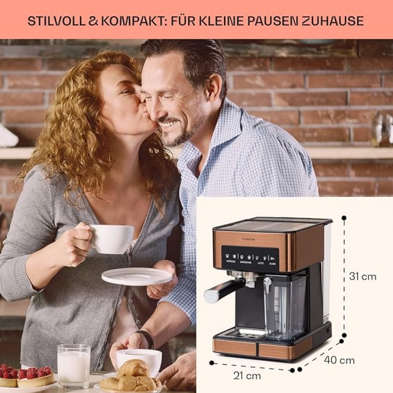 Espressomaschine Mini-Espressomaschine Kaffeevollautomat mit Milchaufschäumer 1,8 l mit Siebträger – 3
