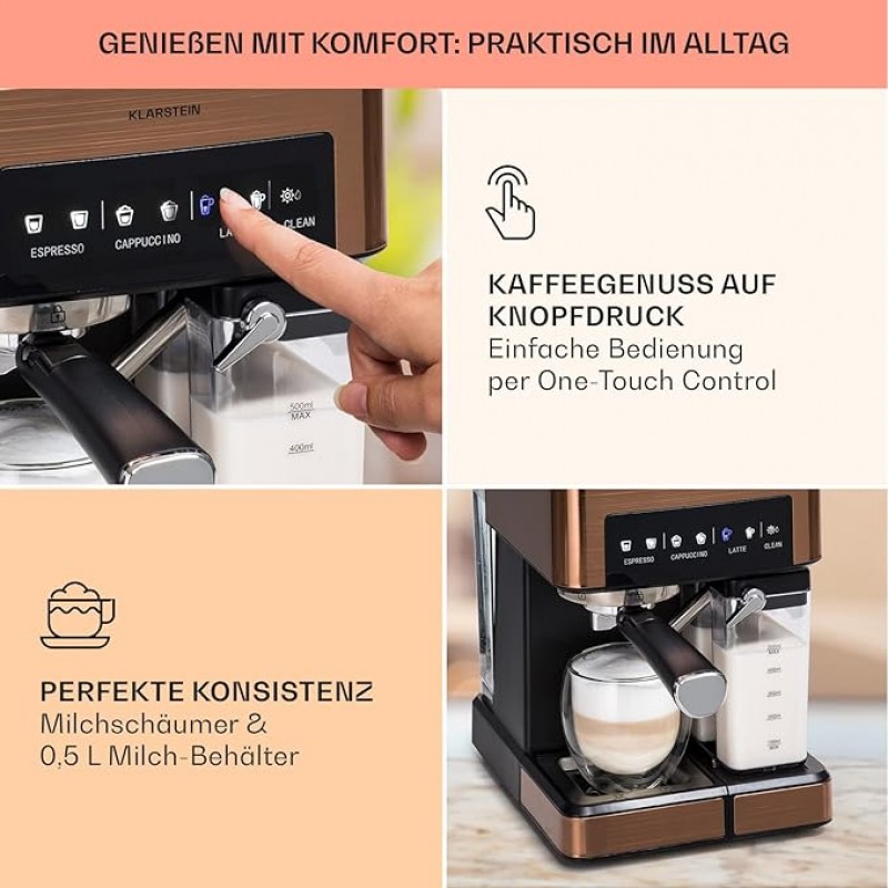 Espressomaschine Mini-Espressomaschine Kaffeevollautomat mit Milchaufschäumer 1,8 l mit Siebträger – 5