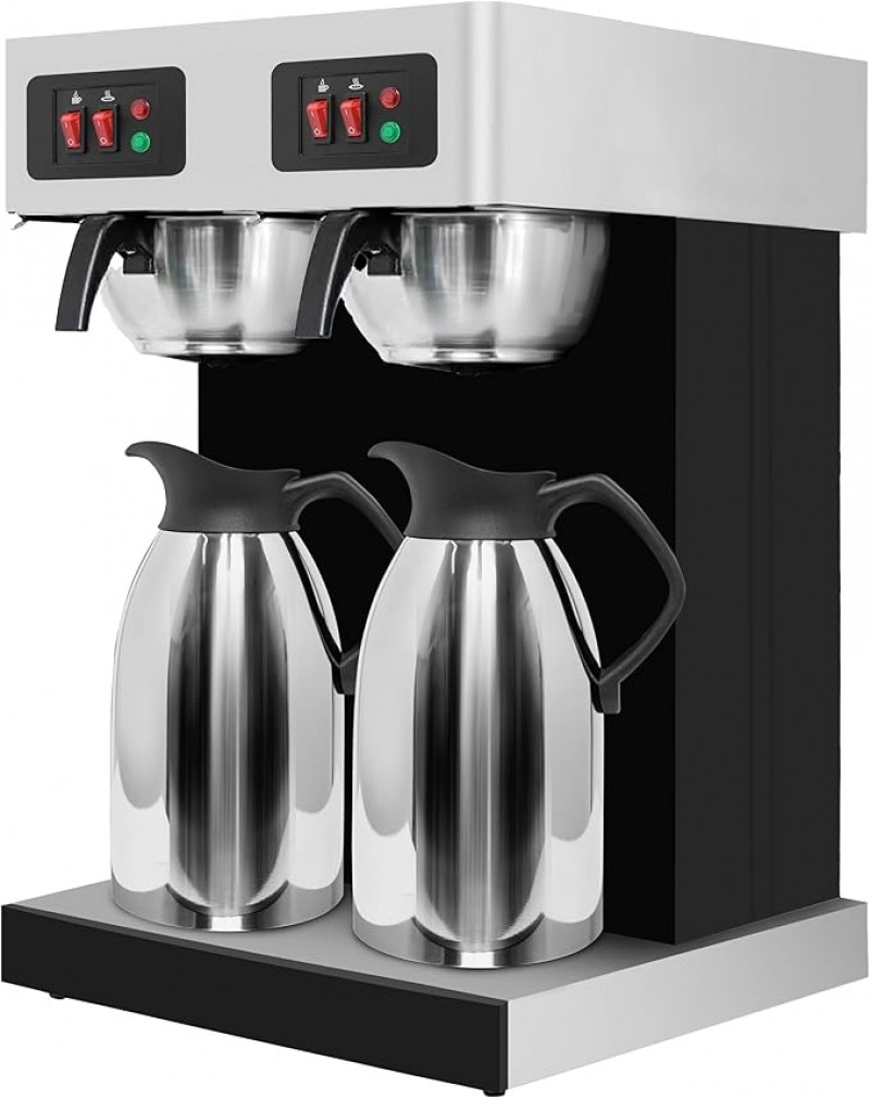Filterkaffee Maschine 2 x 2 Liter 3,8 kW inkl. 2 Isolierkannen große Kapazität an Kaffee für Gastro