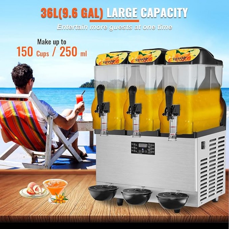 Slusheis Maschine Margarita-Maschine Smoothie gewerblich 36 l Slusheismaschine 75 Tassen  1100 W – 5