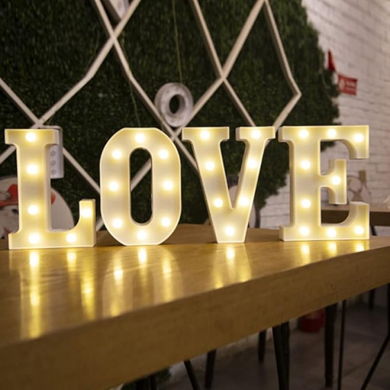 LOVE Leuchtschilder 22 cm LED Deko Buchstaben Leuchtschild Love Hochzeitsdeko Schild batteriebetrieb – 2
