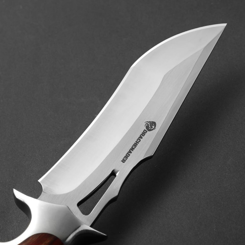 Jagdmesser feststehende Klinge 13 cm Klingenlänge Outdoormesser M390 Stahl Gürtelmesser Lederscheide – Thumbnail 7