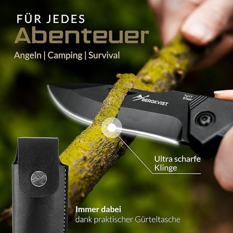 Campingmesser Jagdmesser Klappmesser Zweihandmesser scharfes Messer Outdoor mit Edelstahlklinge – 4