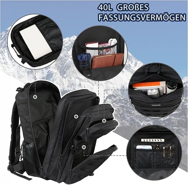 Armeerucksack 45L Militärrucksack Taktischer Rucksack MOLLE Assault Rucksack für Outdoor Camping – 3