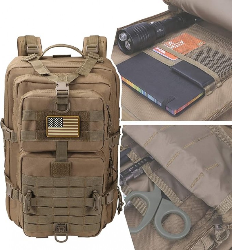 Trekkingrucksack 40 L Militärischer Taktischer Rucksack US Cooper Rucksack Army Assault Pack 3-Tage  – 3