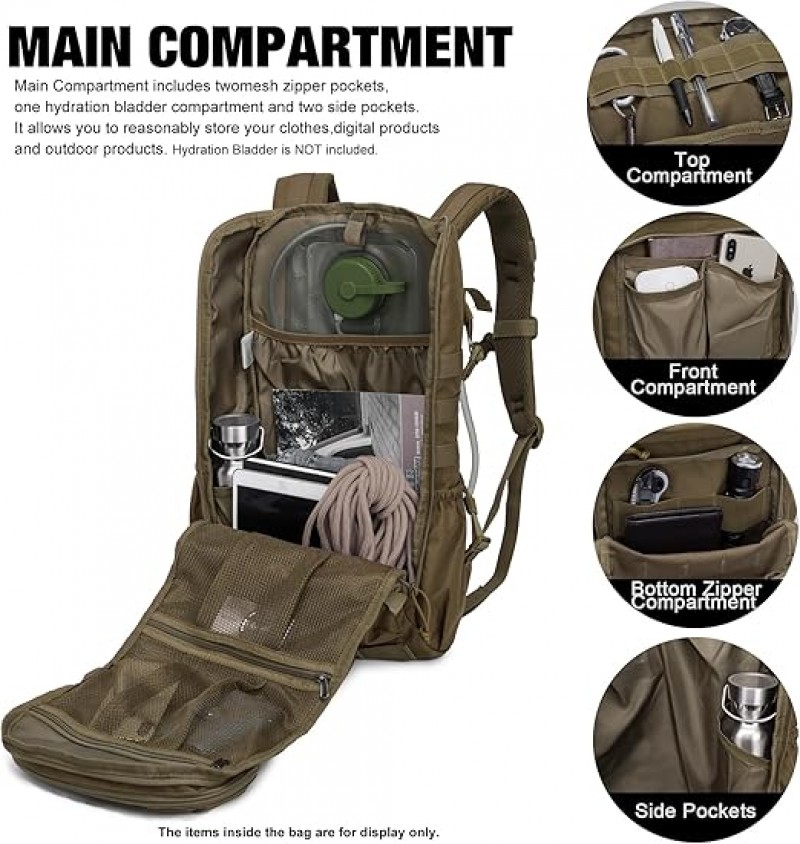 Militärrucksack taktisch 28 L Molle System Wanderrucksack Outdoor Wandern Bergsteigen und Reisesport – 4