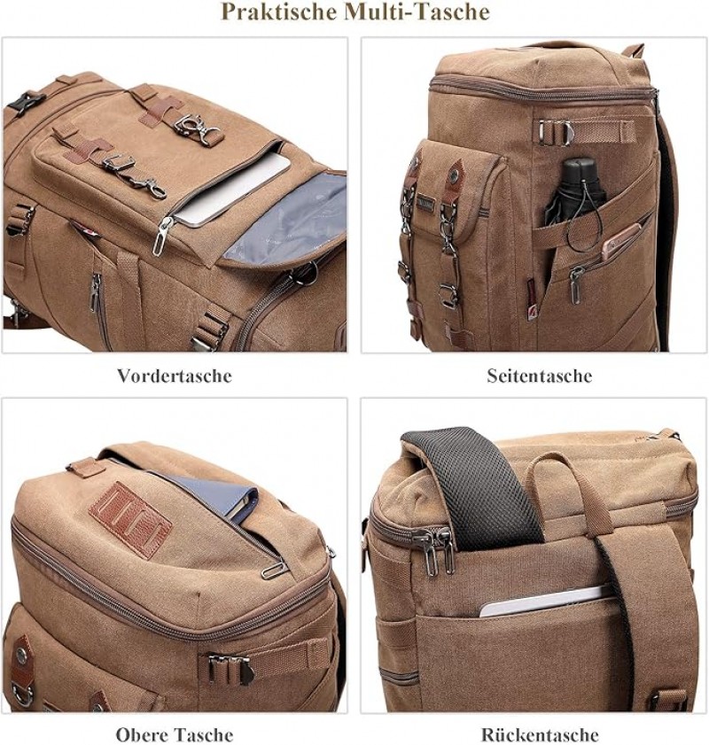 Reiserucksack Rucksack großer umwandelbare Reisetasche Laptoprucksack Wanderrucksack – Thumbnail 6