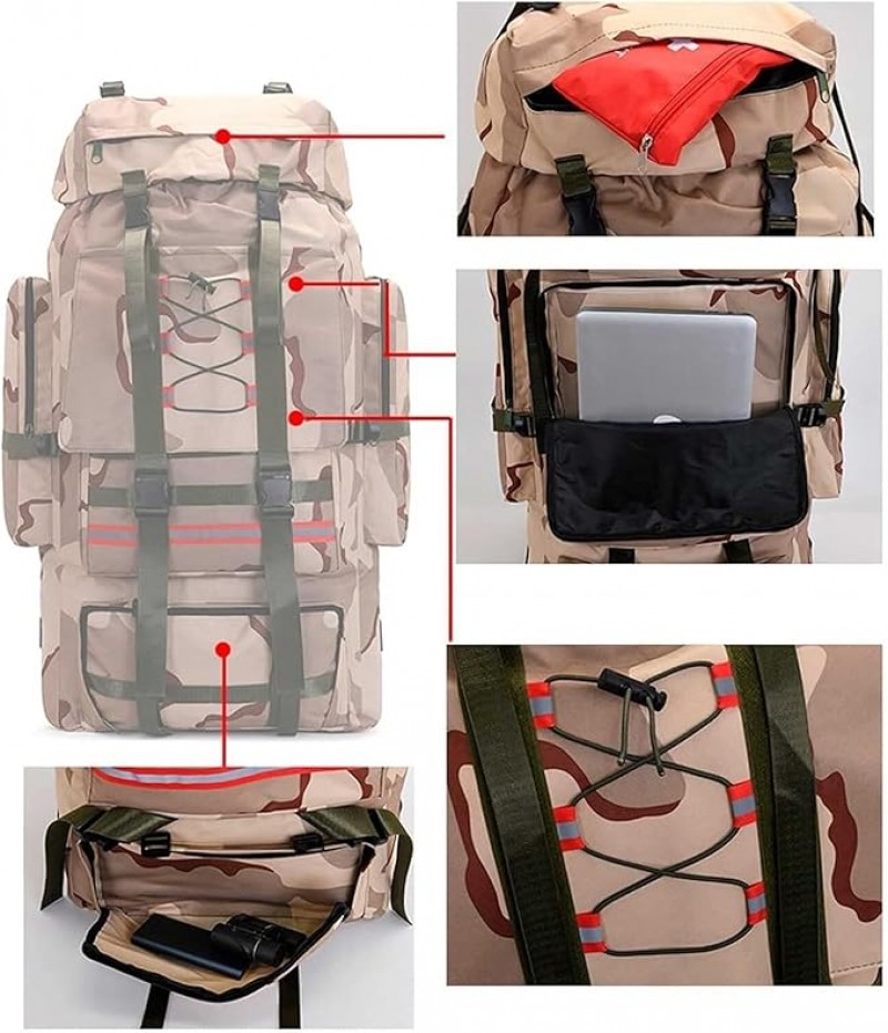 Wanderrucksack 130 L Reiserucksack gr Kapazität Camping Wandern Überlebensrucksack Trekkingrucksack – 4