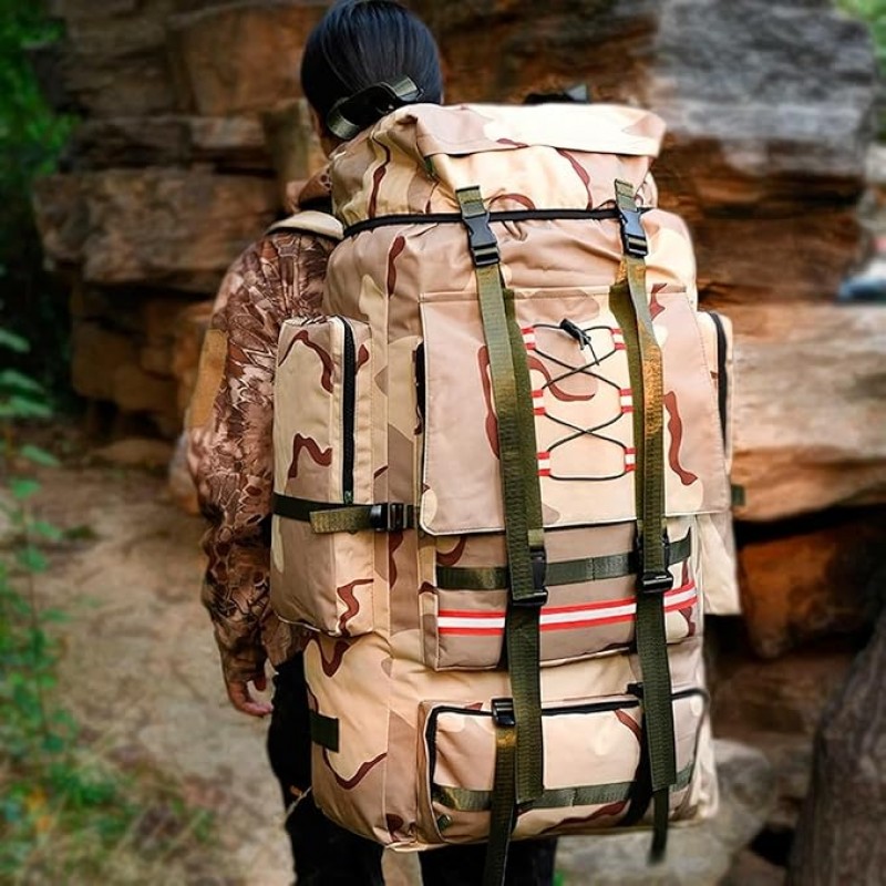 Wanderrucksack 130 L Reiserucksack gr Kapazität Camping Wandern Überlebensrucksack Trekkingrucksack – Thumbnail 6
