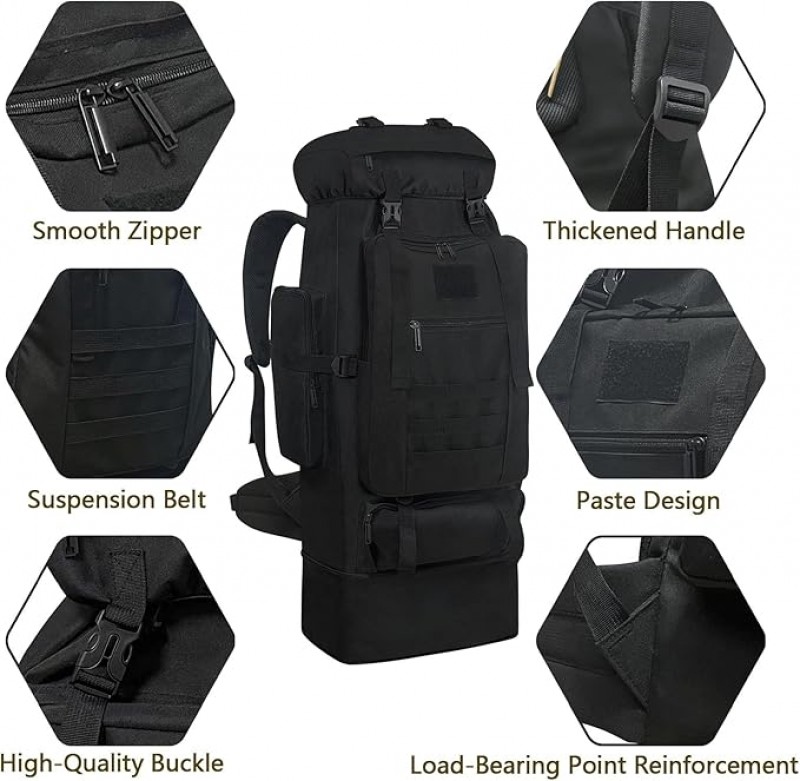 Rucksack 100 L Wanderrucksack für Männer und Frauen extra großer wasserdichter Outdoor-Reiserucksack – 4