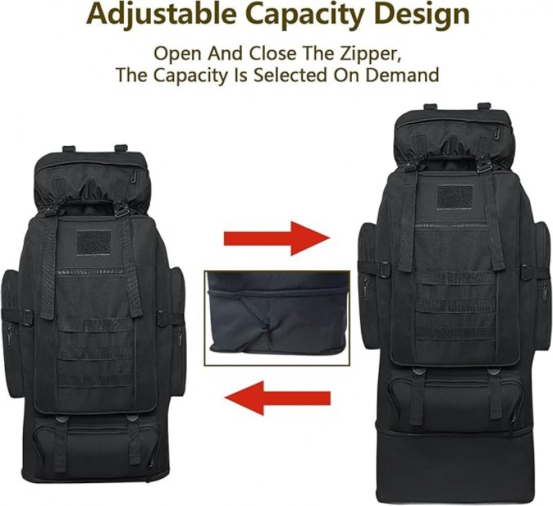 Rucksack 100 L Wanderrucksack für Männer und Frauen extra großer wasserdichter Outdoor-Reiserucksack – Thumbnail 6