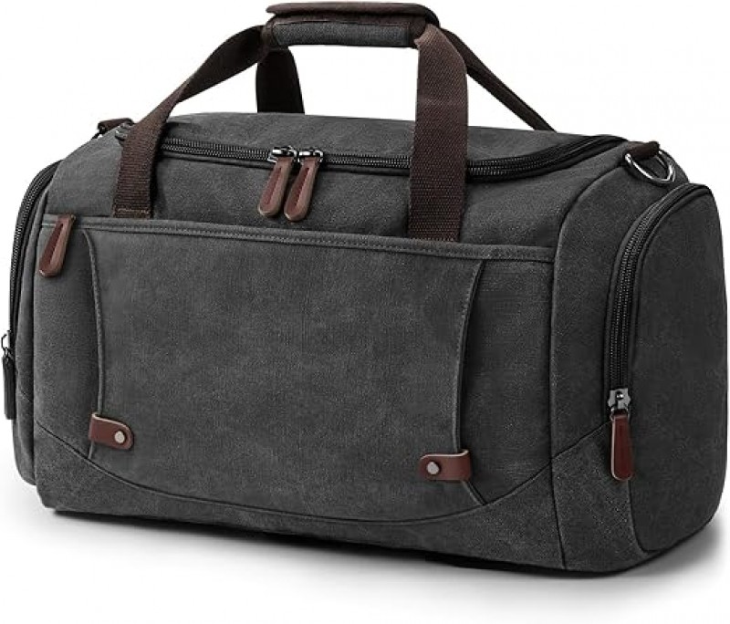 Reisetasche 38 l Vintage große Kapazität Wochenendtasche Retro-Canvas für Reisen Camping Sport
