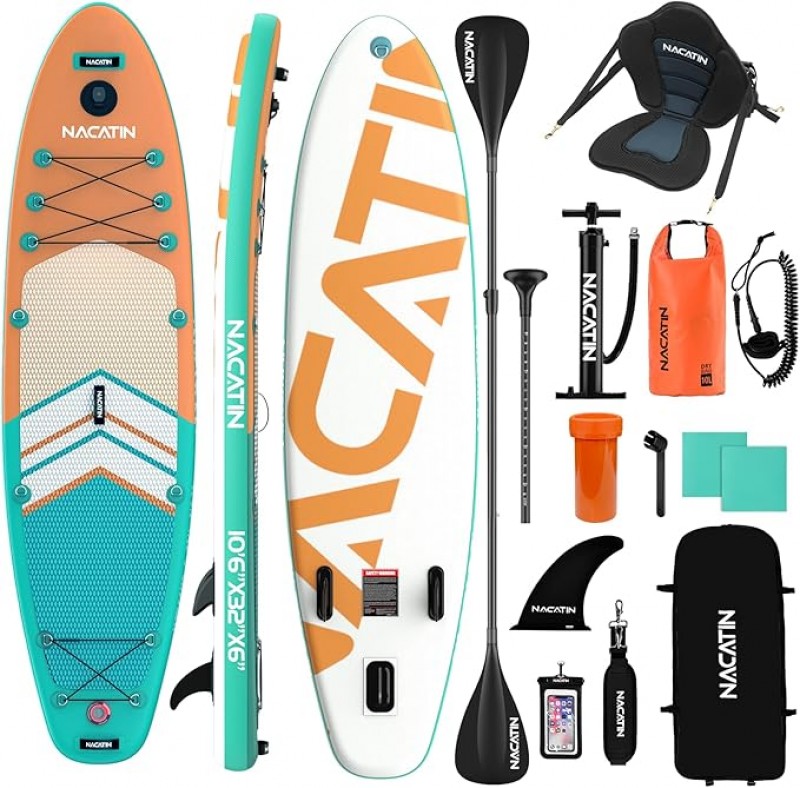 Stand Up Paddle Board mit Kajak-Umbausatz aufblasbar komplettes SUP-Set für Erwachsene mit Einzel – 2