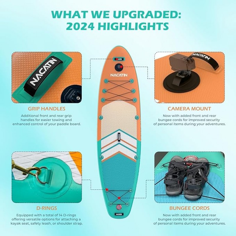 Stand Up Paddle Board mit Kajak-Umbausatz aufblasbar komplettes SUP-Set für Erwachsene mit Einzel – 3