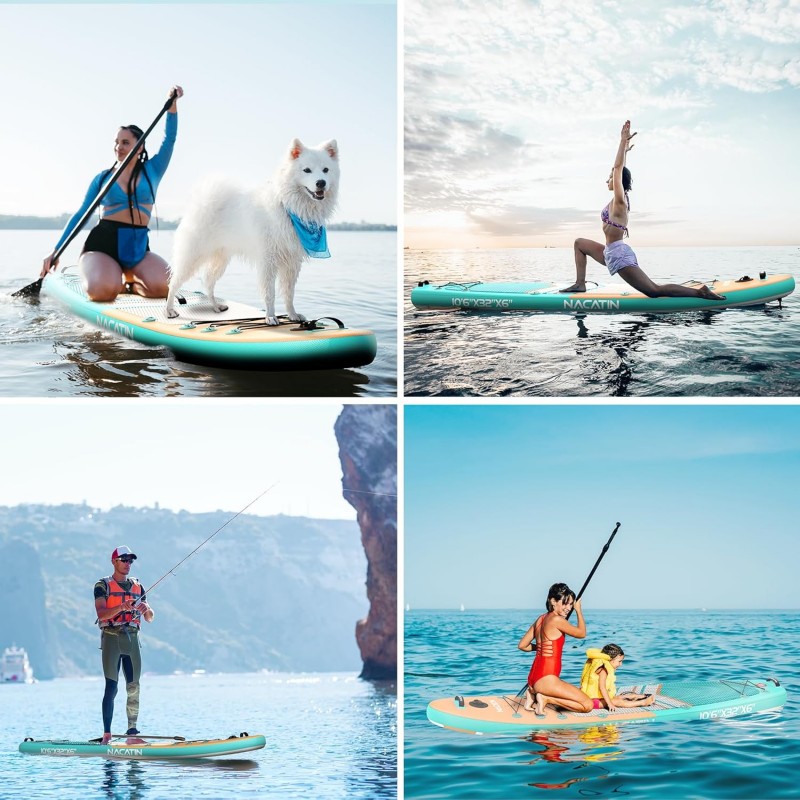 Stand Up Paddle Board mit Kajak-Umbausatz aufblasbar komplettes SUP-Set für Erwachsene mit Einzel – Thumbnail 6