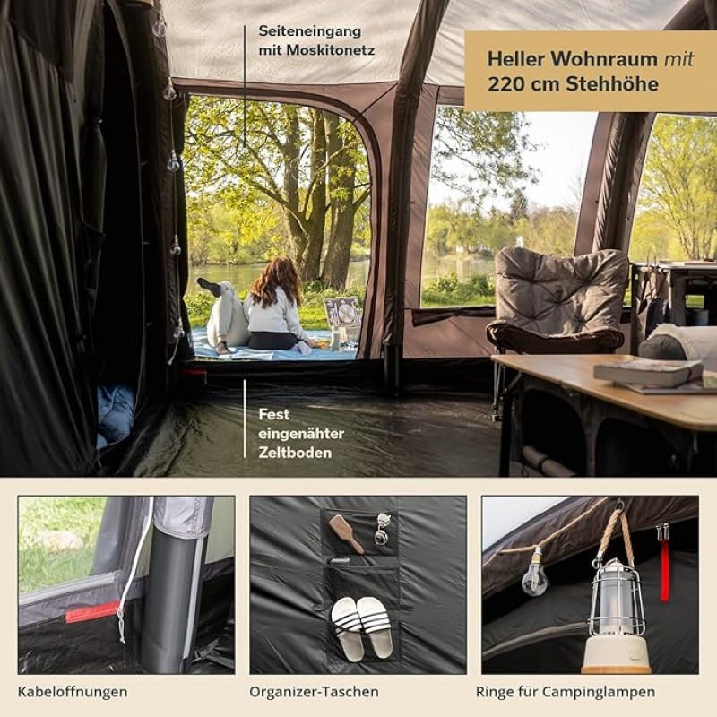 Aufblasbares Zelt Luftzelt Aufblaszelt Familienzelt für 6 Personen mit/ohne Sleeper-Technologie 4000 – 4