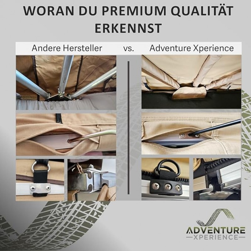 Autodachzelt mit Matratze 60 mm 10 mm 3D Mesh Teleskopleiter für Autos mit Markise – Thumbnail 7