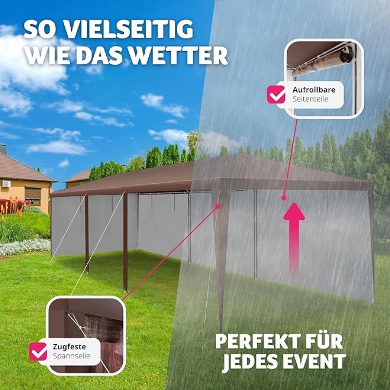 Festivalpavillon Zelt Almhütte Verkaufsstand Partyzelt 3D-Design mit 6 Seitenteilen Terrasse Event-U – 5