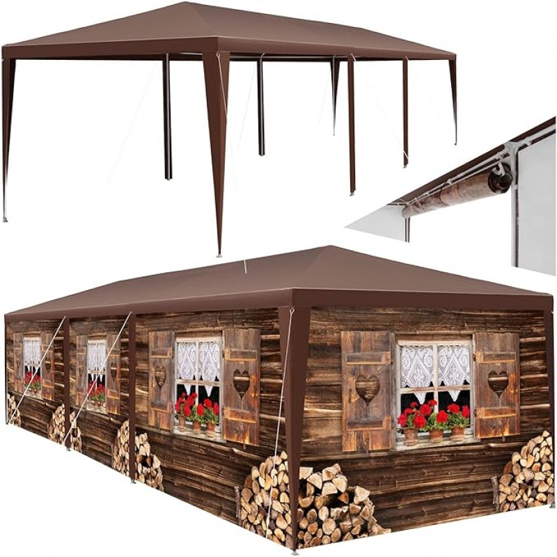 Festivalpavillon Zelt Almhütte Verkaufsstand Partyzelt 3D-Design mit 6 Seitenteilen Terrasse Event-U – 2