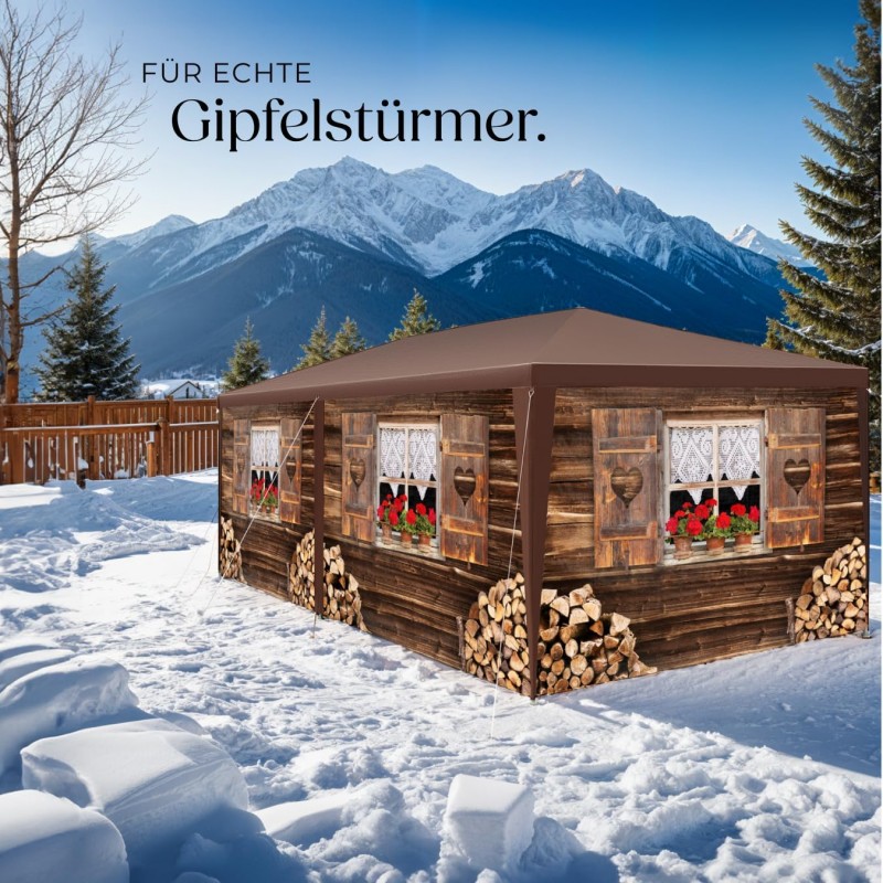 Festzelt Almchalet Festivalpavillon Zelt Gartenzelt 3D-Design mit 6 Seitenteilen Partyzelt Event – Thumbnail 8