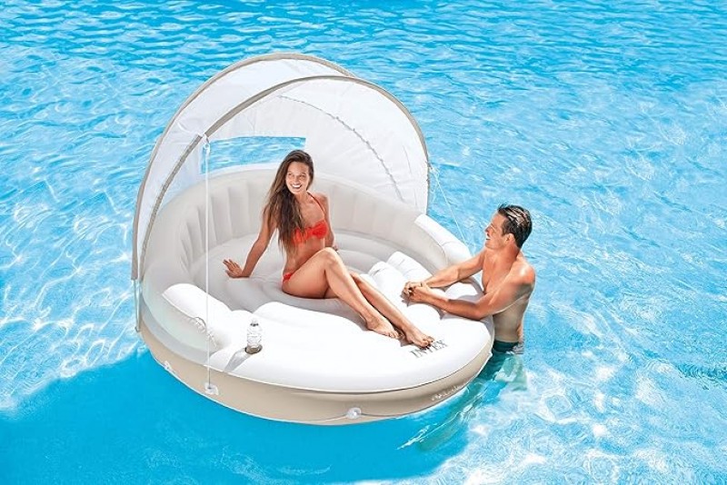 Sonneninsel Schwimminsel Relaxliege Luftmatratze Poolliege Liege Pool-Luftmatratze Badeinsel Relax