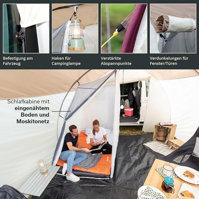 Busvorzelt Buszelt Bullizelt Minivanzelt Vorzelt Urlaub Campingzelt Winterzelt Camper Tramp – Thumbnail 6