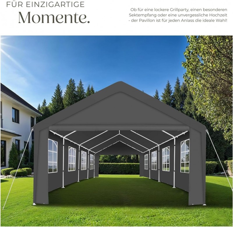 Partyzelt 4 x 8 m 32 qm Gartenpavillon Gartenzelt Eventzelt mit wasserdichter Plane Festzelt mit UV – Thumbnail 6