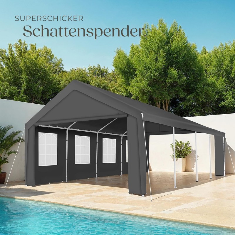 Partyzelt 4 x 8 m 32 qm Gartenpavillon Gartenzelt Eventzelt mit wasserdichter Plane Festzelt mit UV – Thumbnail 7