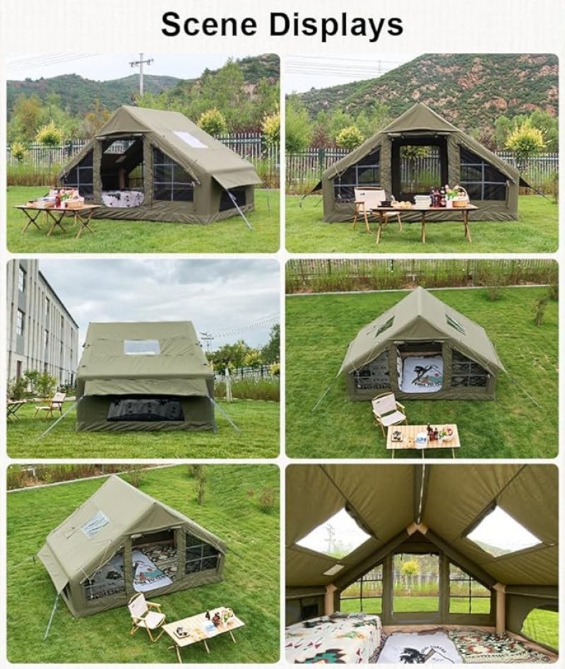 Sportzelt aufblasbares Zelt Campingzelt wasserdichtes Hauszelt Stehhöhenhaus Luxus-Wohnzelt Camping – 4