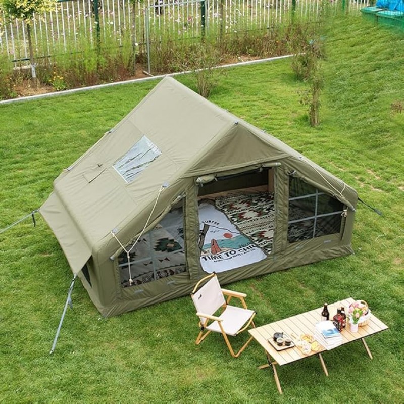 Sportzelt aufblasbares Zelt Campingzelt wasserdichtes Hauszelt Stehhöhenhaus Luxus-Wohnzelt Camping – Thumbnail 6
