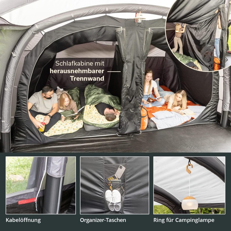 Luftzelt Aufblaszelt Zelt aufblasbar Familienzelt für 6 Personen 8700 x 5300 x 2200 mm Sleeper-Techn – Thumbnail 6