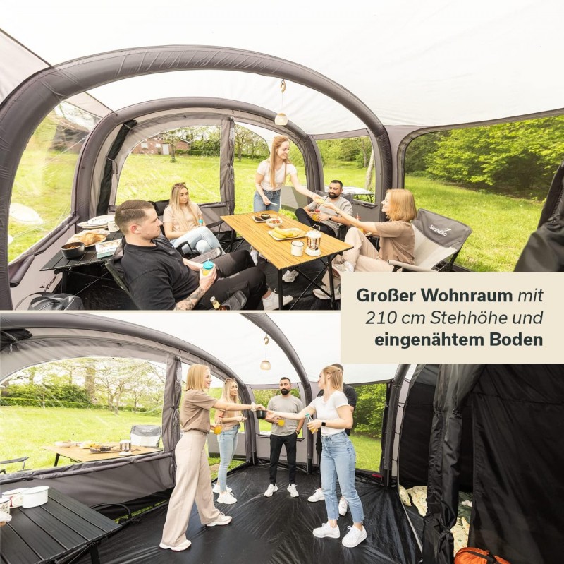 Luftzelt Aufblaszelt Zelt aufblasbar Familienzelt für 6 Personen 8700 x 5300 x 2200 mm Sleeper-Techn – Thumbnail 7