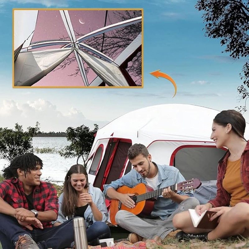 Zelt Campingzelt Festivalzelt Großzelt wasserdicht winddicht mit Stehhöhe Familienzelt 4 Personen – 4