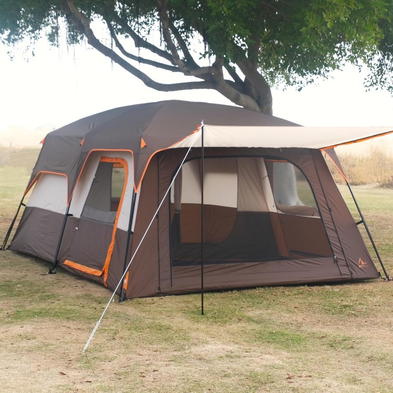 Kabinenzelt Familienkabinenzelt Picknick-Camping 300 x 300 x 210 cm Campingzelt 2 Räume gerade Wand  – 4