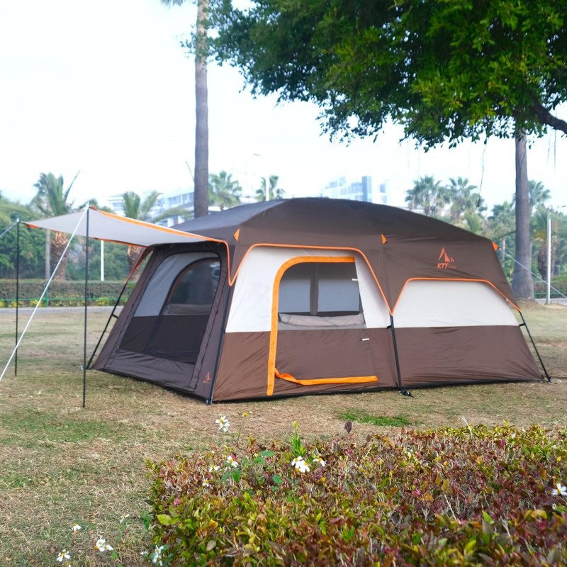 Kabinenzelt Familienkabinenzelt Picknick-Camping 300 x 300 x 210 cm Campingzelt 2 Räume gerade Wand  – Thumbnail 6