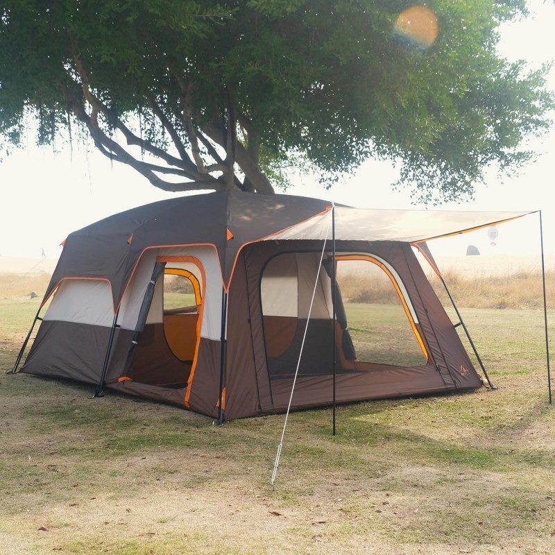 Kabinenzelt Familienkabinenzelt Picknick-Camping 300 x 300 x 210 cm Campingzelt 2 Räume gerade Wand  – Thumbnail 9