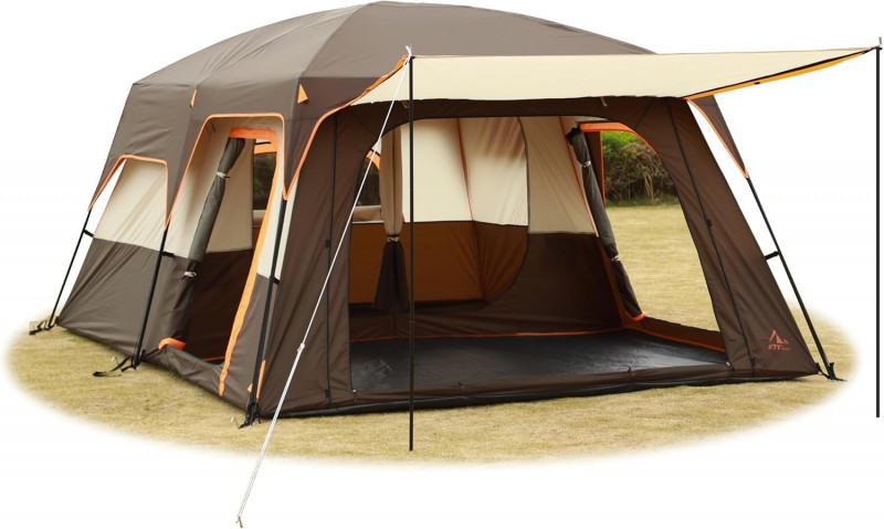 Kabinenzelt Familienkabinenzelt Picknick-Camping 300 x 300 x 210 cm Campingzelt 2 Räume gerade Wand  – 2