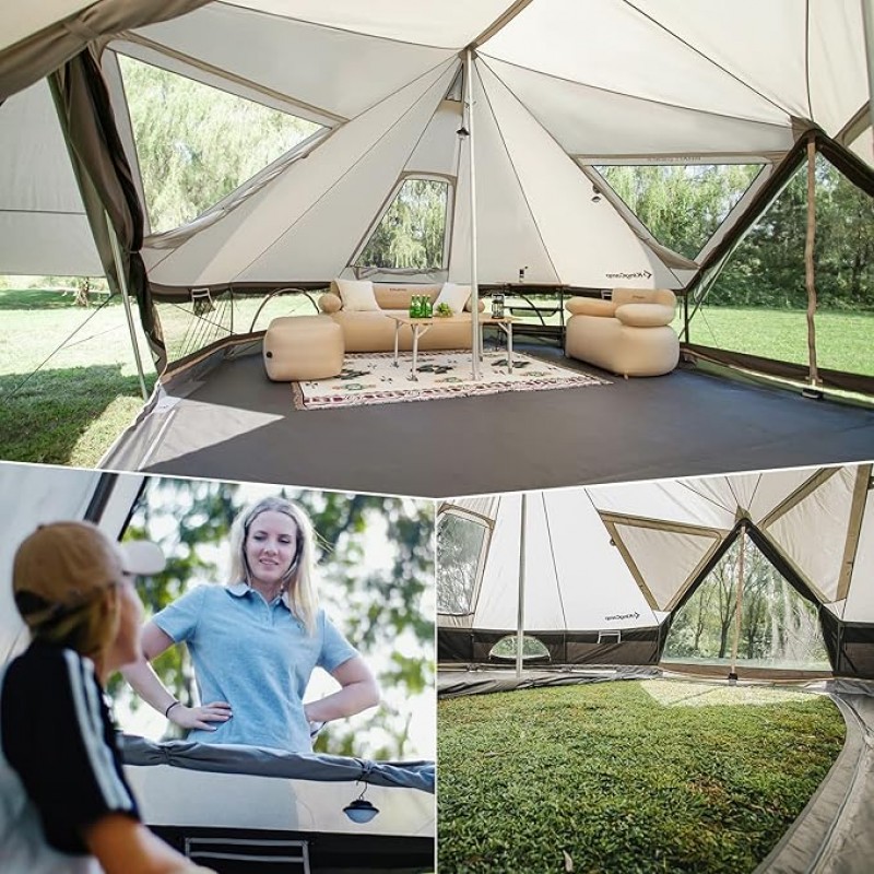 Glockenzelt Campingzelt Glampingzelt Festivalzelt 970 x 520 x 350 für 6-12 Personen reine Baumwolle  – 3