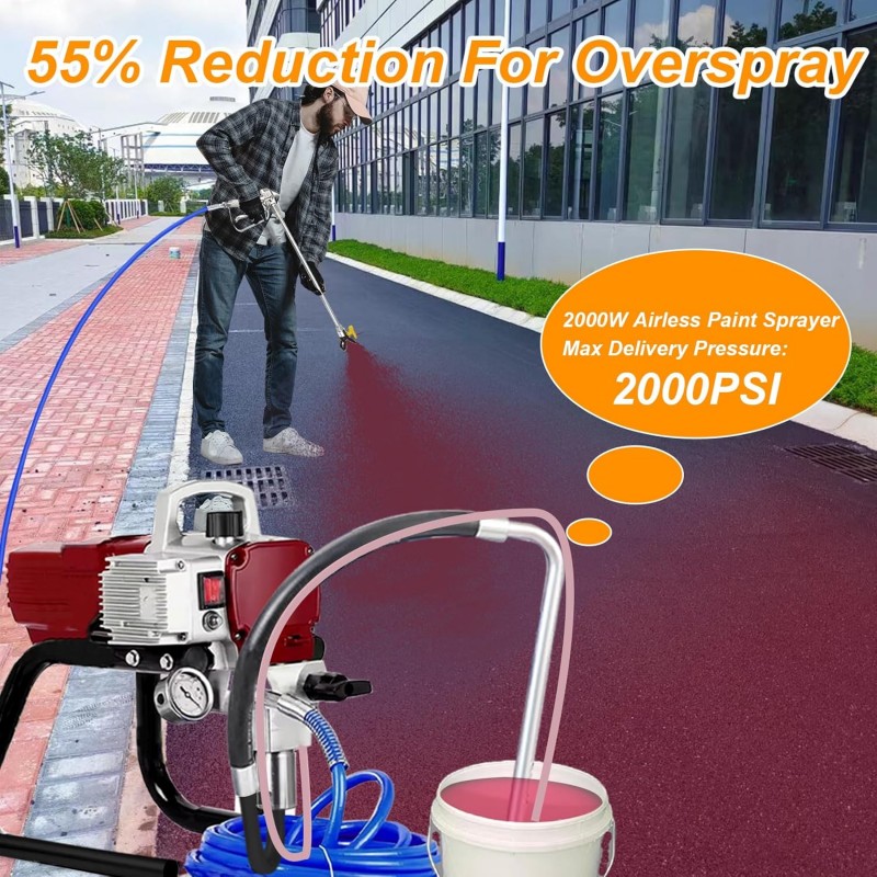 Spritzpistole Airless-Hochdrucksprühgerät Wandfarbsprühgerät Spitzgerät Sprühgerät 2300 W  – Thumbnail 8