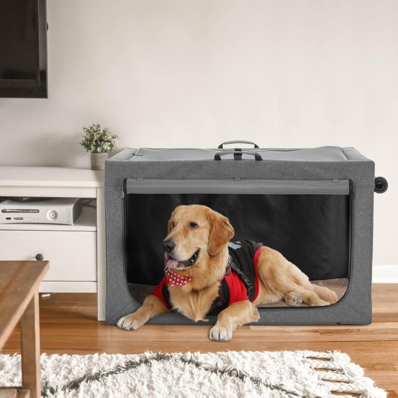 Hundebox faltbar Hundetransportbox Transportbox Hundeschlafbox für große Hunde für Zuhause Zwinger – Thumbnail 6