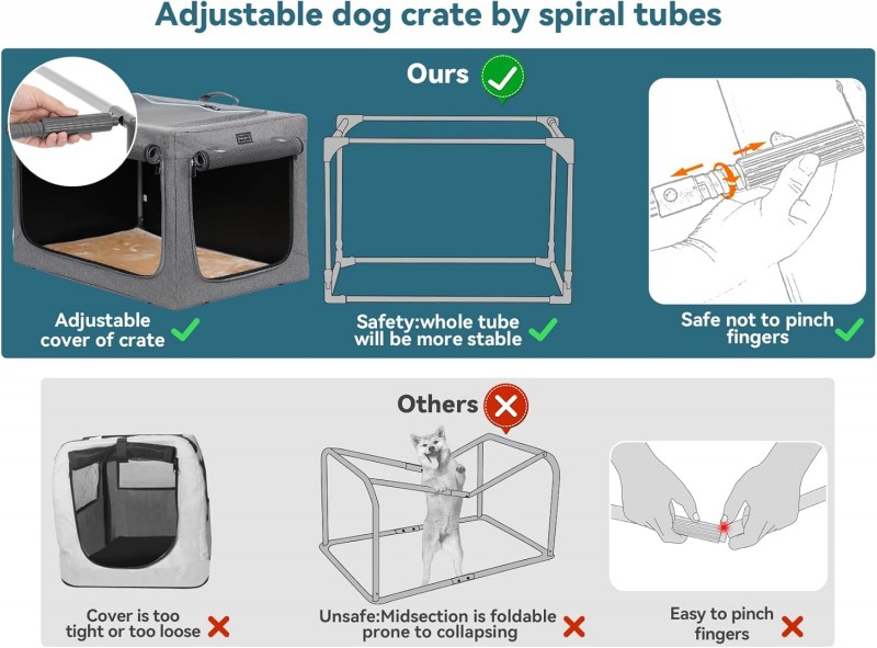 Hundebox faltbar Hundetransportbox Transportbox Hundeschlafbox für große Hunde für Zuhause Zwinger – Thumbnail 8