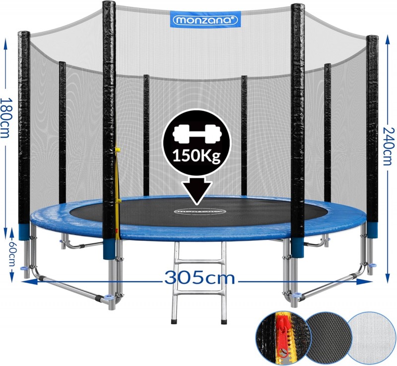 Trampolin Kindertrampolin Gartentrampolin Ø 305cm TÜV zertifiziert Komplettset inkl. Sicherheitsnetz – 3