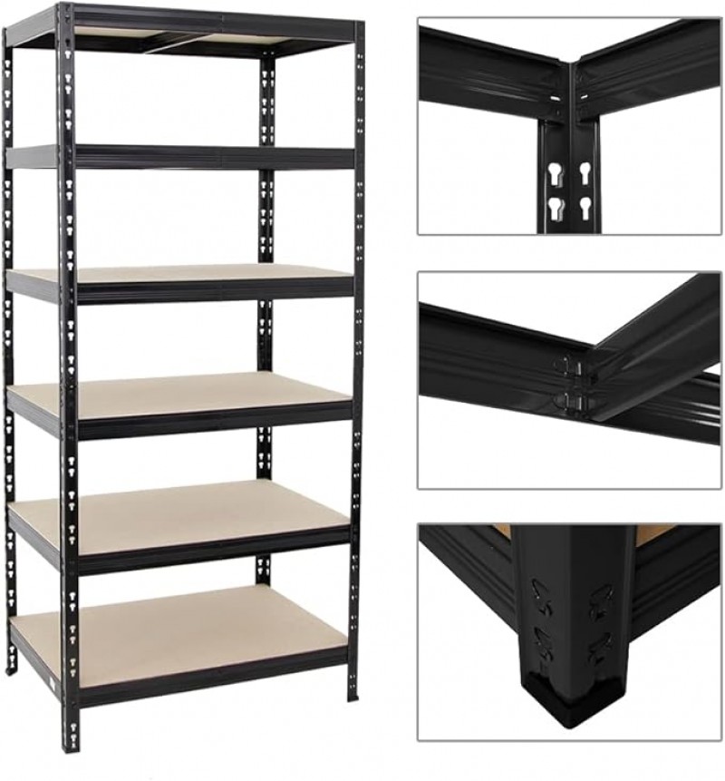 Schwerlastregal Lagerregal Kellerregal Metallregal Werkstattregal Steckregal 4 x 200 x 90 x 60 cm – 4