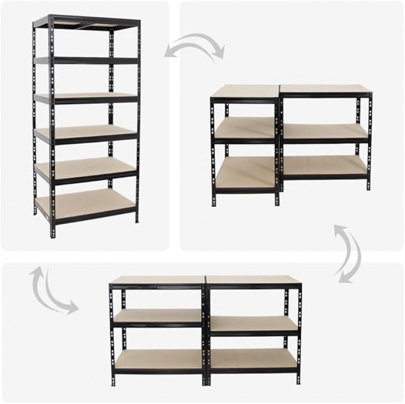 Schwerlastregal Lagerregal Kellerregal Metallregal Werkstattregal Steckregal 4 x 200 x 90 x 60 cm – 5