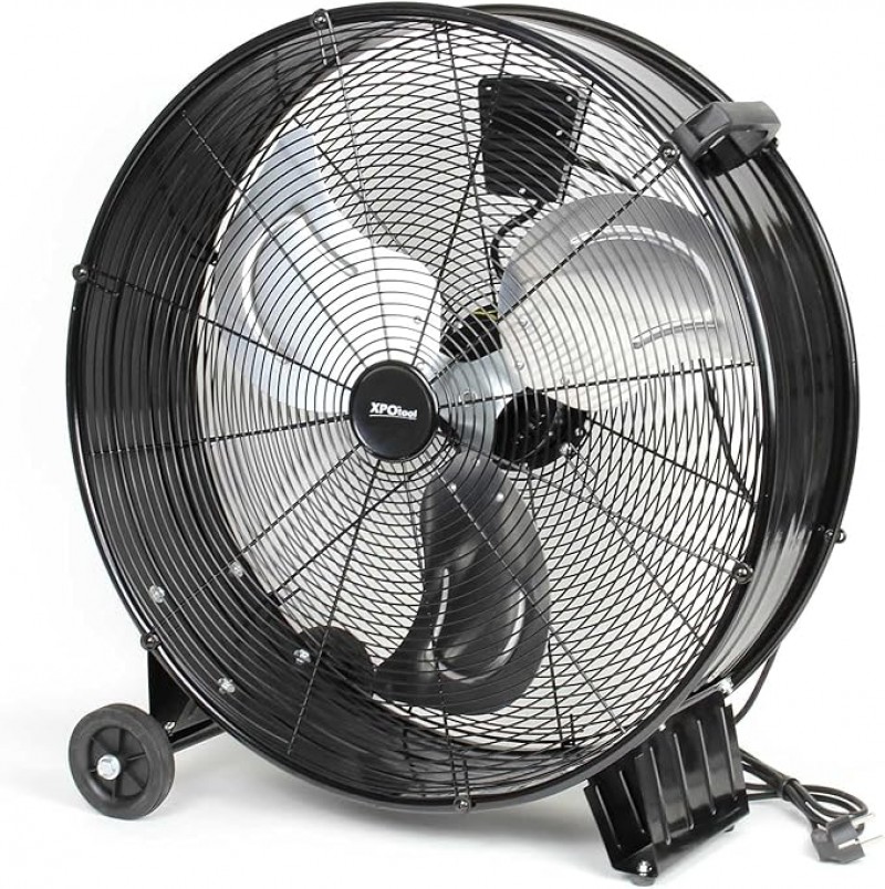 Trommelventilator Standventilator Windmaschine 60 cm 180 W mit Kabel und Rollen 3 Geschwindigkeiten – 2